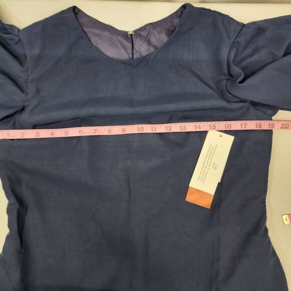 Women's 2 Pieces Pantsuits Navy Short Sleeve Chiffon Ankle Length Formal Size 12 - Picture 6 of 13